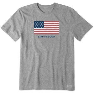 Life is Good Flag Cruiser Tee Heather Gray SZ. XL MSRP: $29.50 *NWT